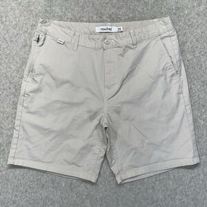 Tenore Men's Shorts Size 33 Beige Performance Casual Chino Hybrid Stretch Shorts